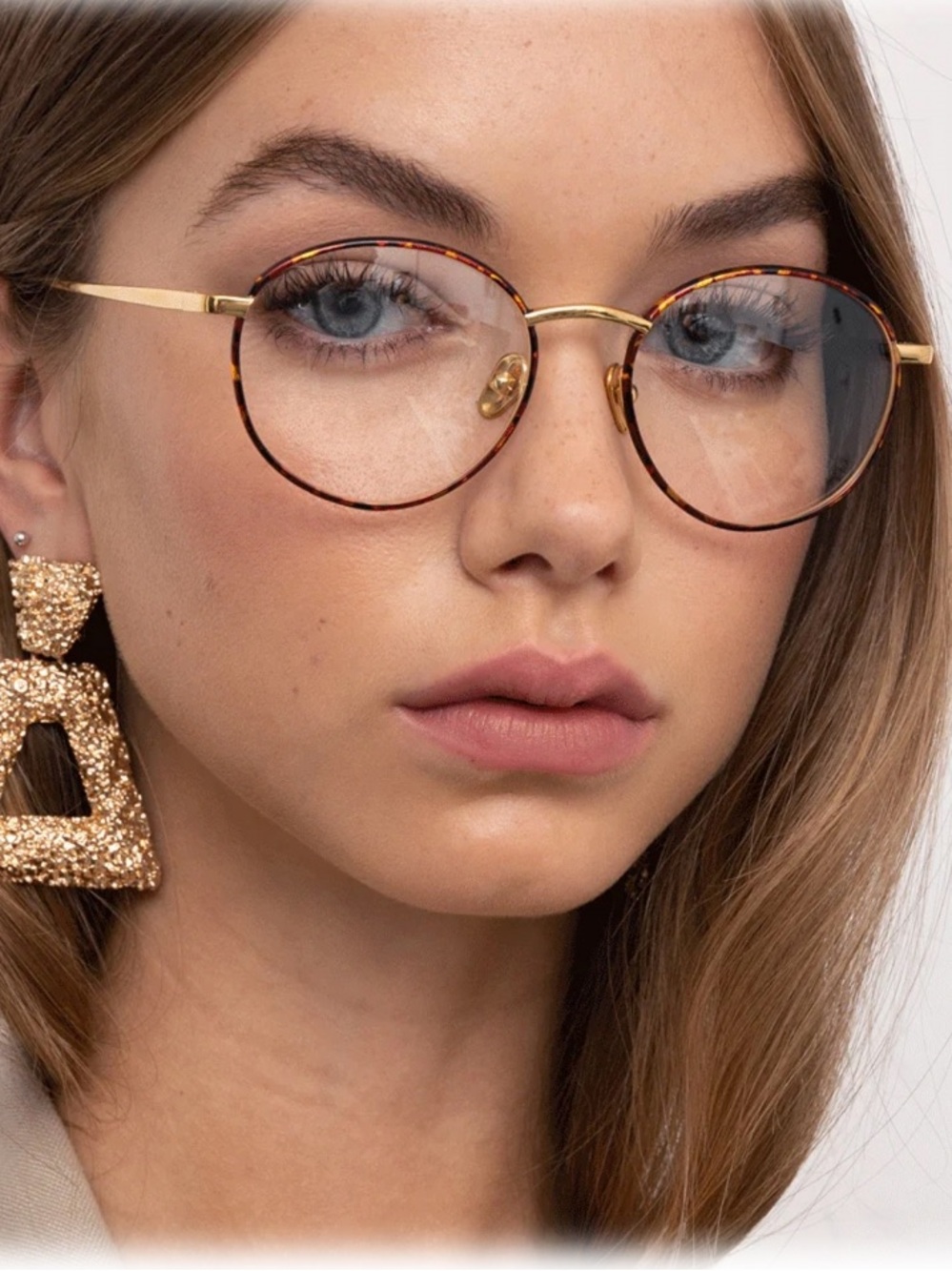 NWT Linda Farrow Hoffman Oval Titanium Glasses Full Set LFL1034 C3 Tortoise Gold